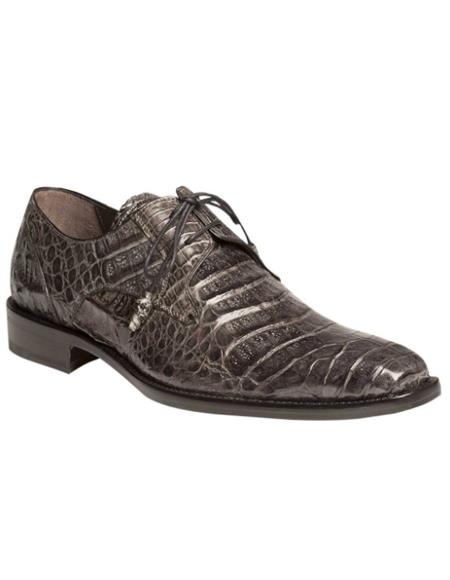 Men's Mezlan Genuine Crocodile with Crocodile-Wrapped Tassels Shoes Grey