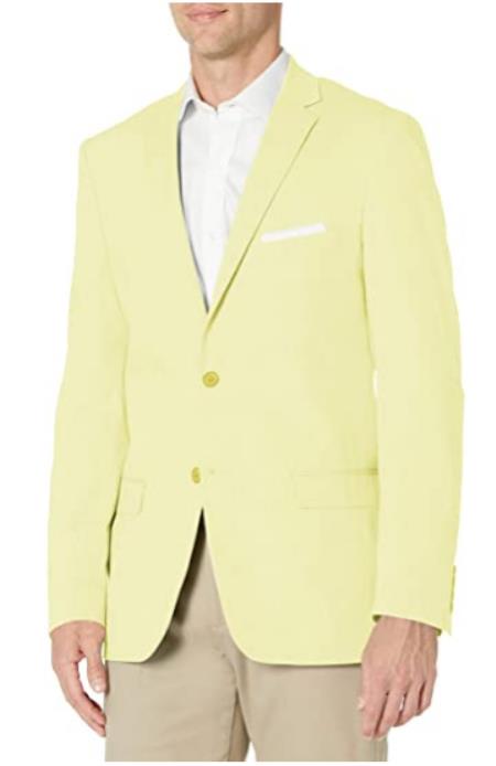 Mens Chambray Sportcoat - Chambray Blazer - Summer Cotton Blazer Yellow