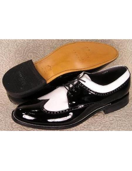 Mens Stacy Baldwin Spectator Shoes Black and White