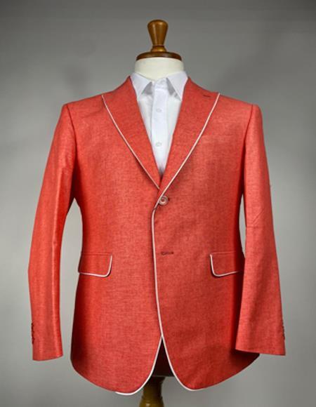 Burnt Orange Suit + Matching Pants - Salmone Color Suit