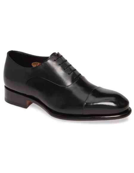 Mens Lace-up Style Leather Upper Shoes Nero