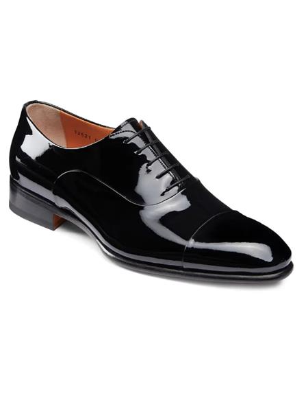 Mens Lace-up Style Leather Upper Lining and Sole Shoes Black