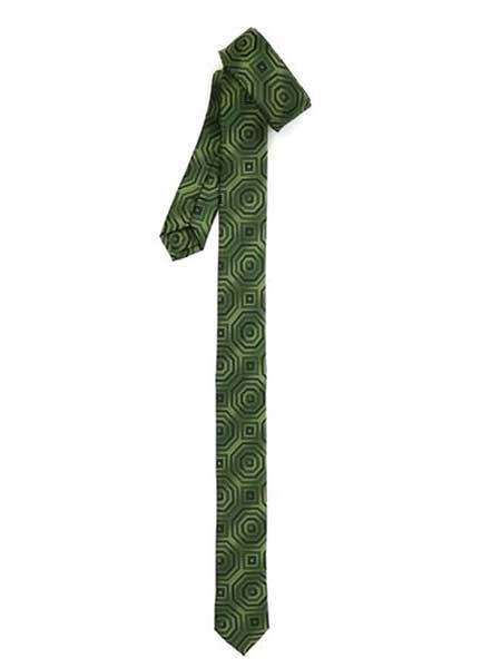 Groomsmen Ties Retro Geometric Fully Lined Polyester Satine Fabric Green Super Skinny Slim Tie