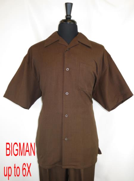 Style# Fortino Landi M2954 Shirt + Pant Set Brown