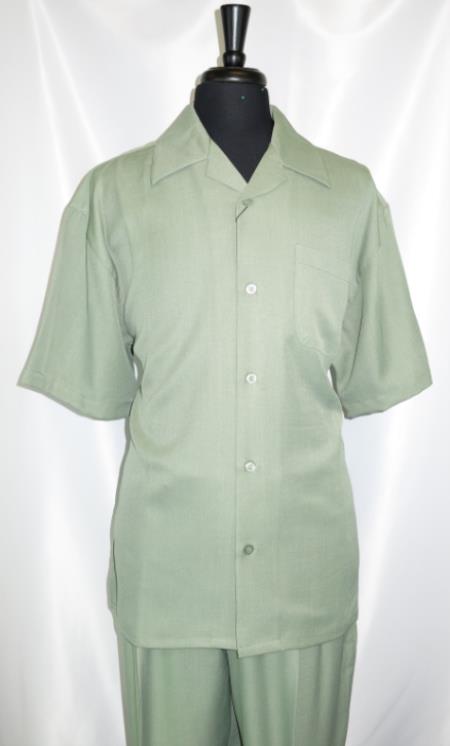 Style# Fortino Landi M2954 Shirt + Pant Set Green Lt Olive