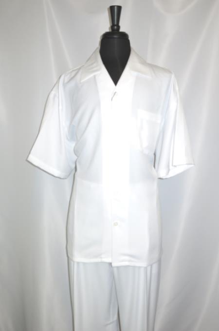 Style# Fortino Landi M2954 Shirt + Pant Set White