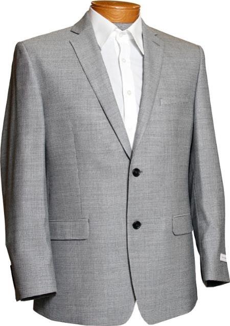 Mens Grey Checkered Blazer - Wool