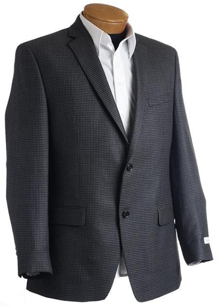 Product#J52858 Mens Grey Checkered Blazer - Wool