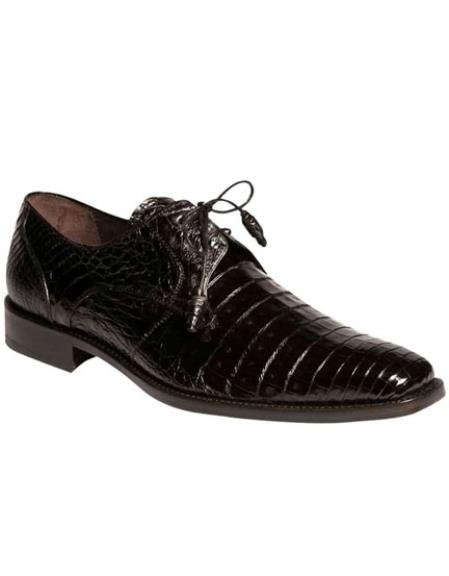 Mezlan Mens Luxury Designer Shoes Anderson Luxury Black Caiman Crocodile Oxfords