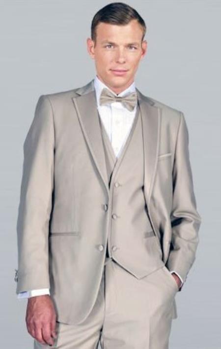 Beige Tuxedo - Tan Wedding Suit - Wool