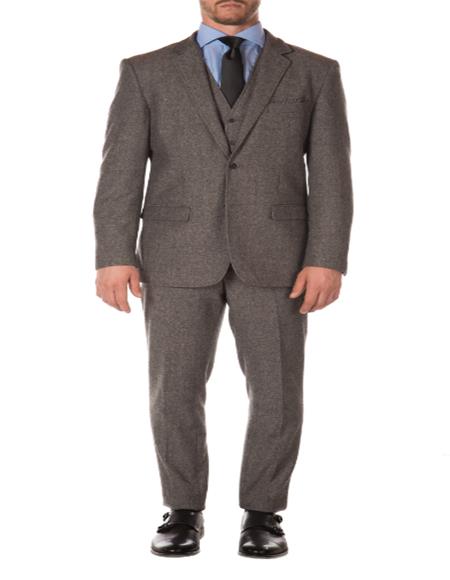 Mens Gray Tweed Suit - Grey Wool Suit - Winter Fabric Heavy Suit