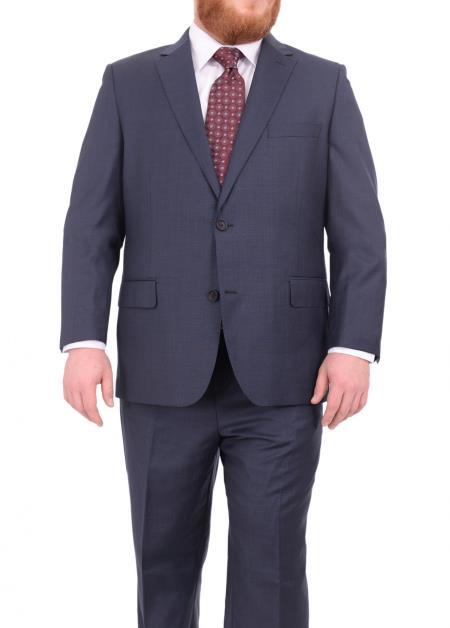 Suits For Big Belly Heather Blue - Wool