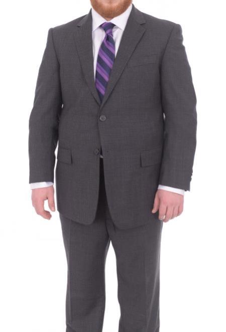 Suits For Big Belly Charcoal Gray - Wool