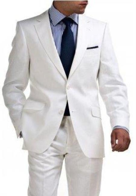 Boys Linen Suit - Toddler Linen Suit - Kids Linen Suit + White