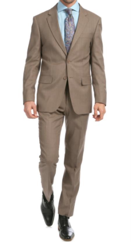 Taupe Suitg - Mocca - Dark Tan Suit - Tan Wedding Suit - Wool