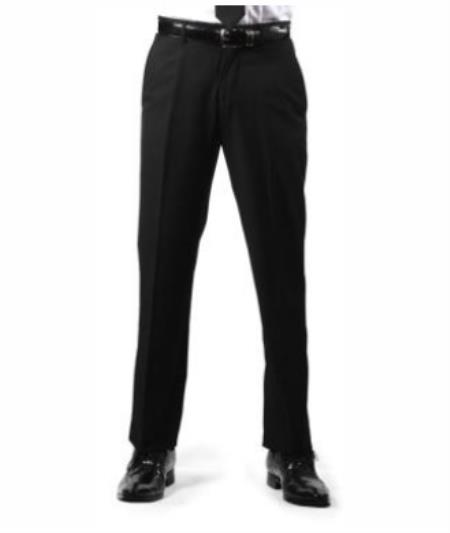 Mens Black Slim Fit Pants - Tapered fitted Black Dress Slacks
