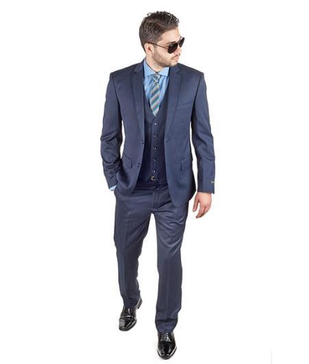 34s Suit - 34 Short Navy Blue Suit - Size 34 Suit - 34s Slim Fit Suit