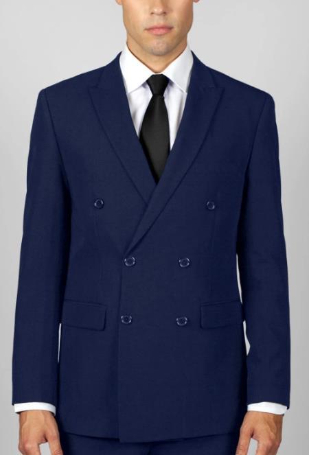 Mens French Blue Suit - Wool