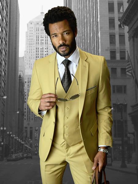 EJ Samuel Suit Men's Yellow Floral Event Fashion Tuxedo JP125