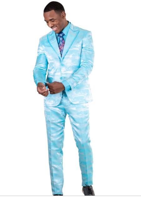 Light Blue Tuxedo - Baby Blue Tuxedo Wedding Tuxedo Suit Teal - Aqua