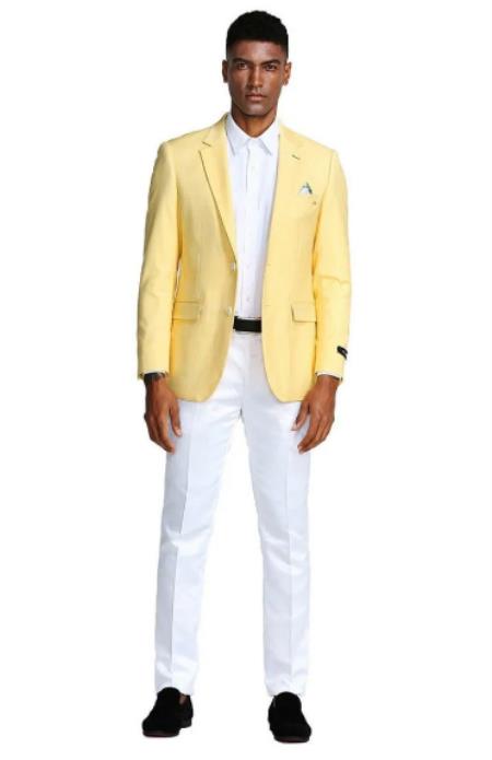 Mens Big and Tall Blazer - Big and Tall Lemon Sport Coat