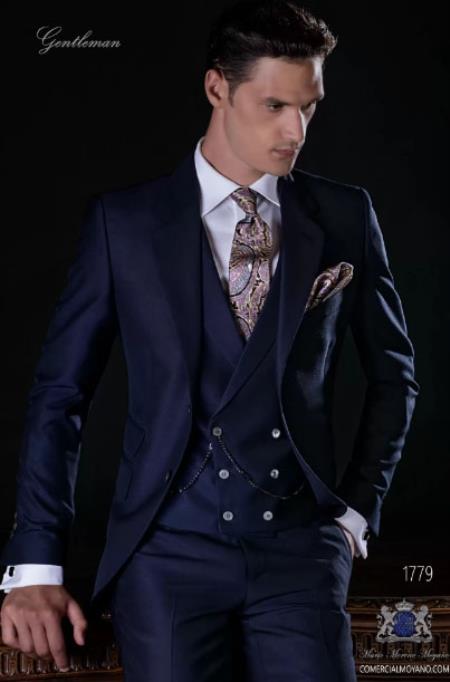 Mens Wedding Suit - Groom Suit - Navy Blue Suit