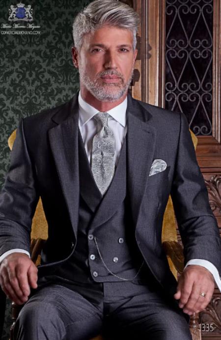 Mens Wedding Tuxedo - Groom Tuxedo - Grey Suit