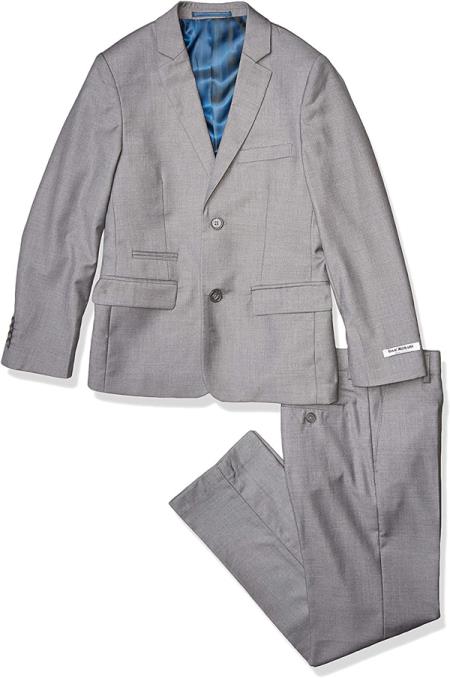 Isaac Mizrahi Boys 2-Piece Slim Cut Suit-Husky Sizes - Charcoal