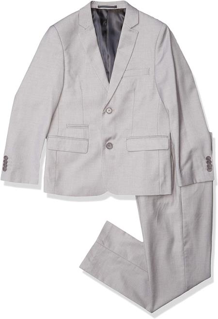 Isaac Mizrahi Boys 2-Piece Slim Cut Suit-Husky Sizes - Light Gray