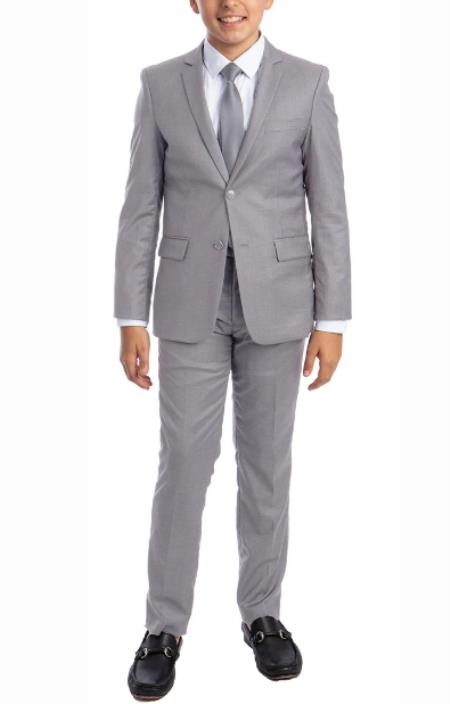Designer Boys Suit - Designer Kids Light Grey Suit