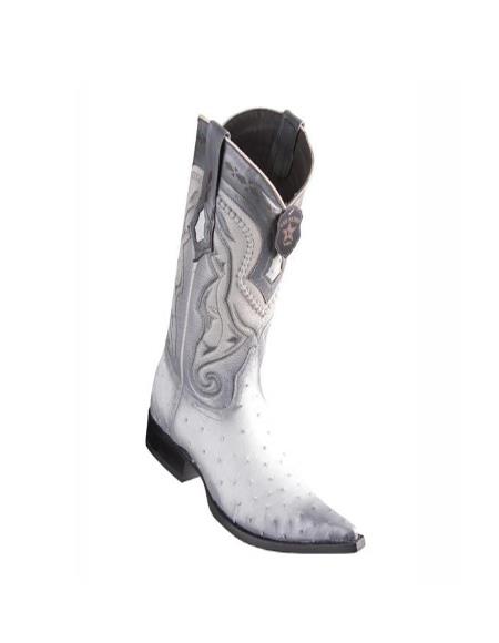 Mens White Cowboy Boot - Faded White