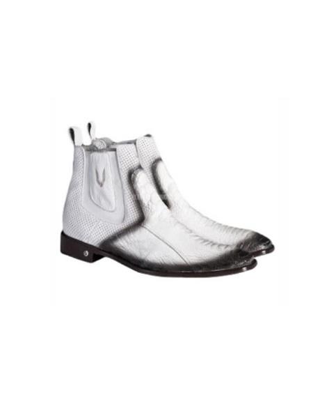 Mens White Cowboy Boot - Faded White