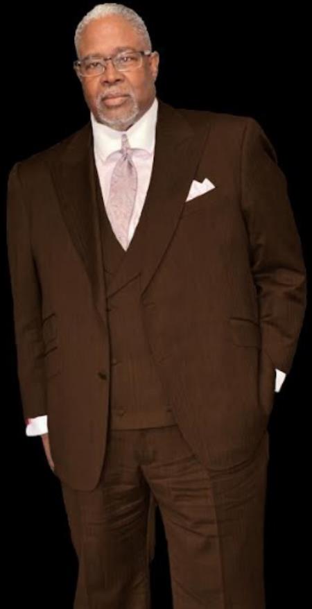 Suit With Double Breasted Vest - Pastor Suit - 1920s Style Dark Brown Suit