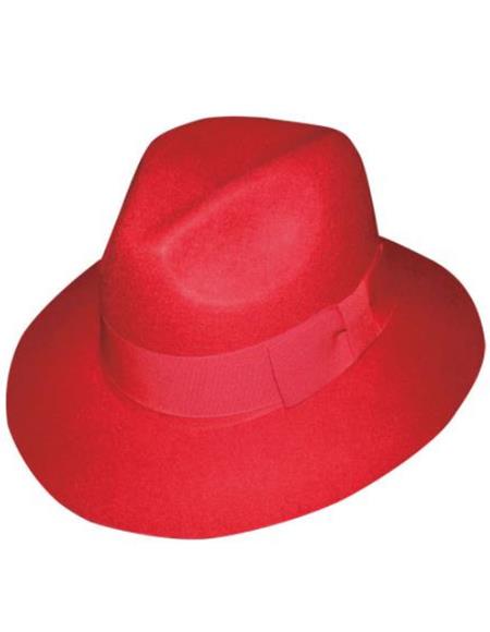 1930s Mens Hats For Sale - 1930s Fedora Red - Wool