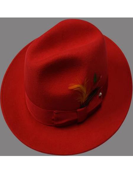 1930s Mens Hats For Sale - 1930s Fedora Red - Wool
