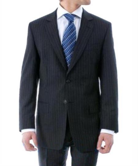 Mens 36 Long Suit - Size 36L Dark Navy Blue Suit - Wool