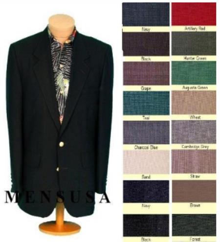 48 Short Suit - Mens Solid Black Suits 48s - Wool