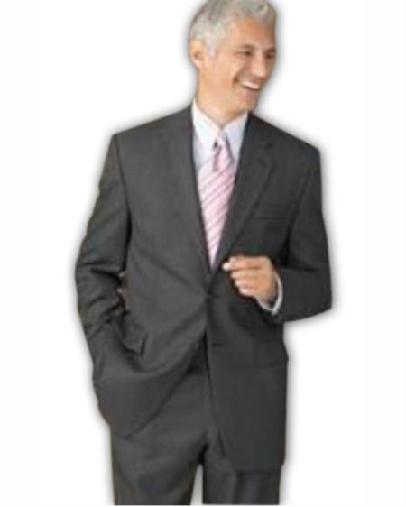 48 Short Suit - Mens Solid Charcoal Gray Suits 48s - Wool