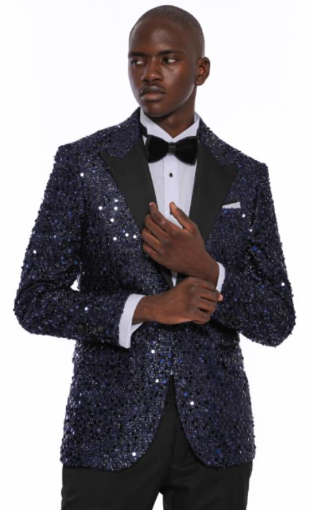Prom Tuxedo Suits - Wedding Suits - Navy Blue Tuxedo Jacket + Pants