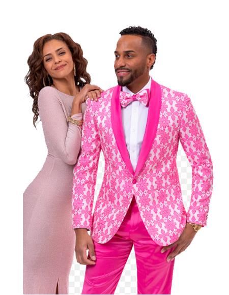 Prom Suits & Prom Tuxedos, White & peach prom suits