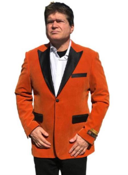 Orange Tuxedo Suit - Black and Orange Suit (Jacket and Pants)
