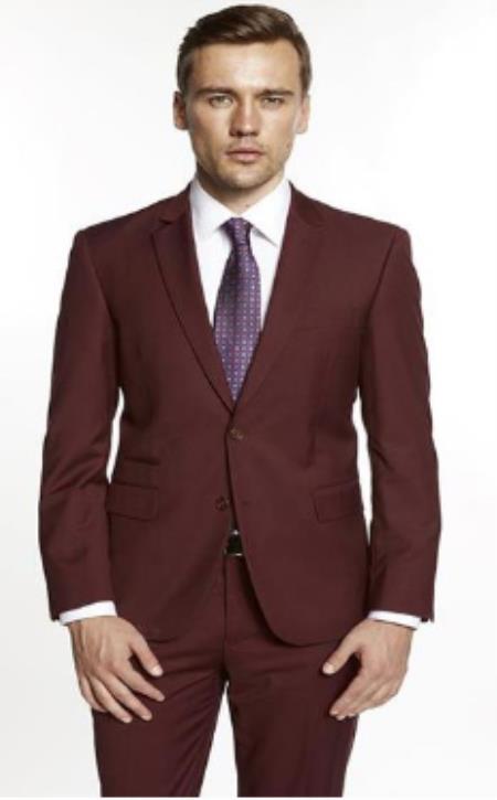 Budget Suits - Affordable Mens Suits - Burgundy
