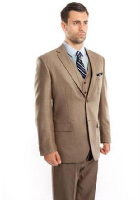 Budget Suits - Affordable Mens Suits - Dark Tan