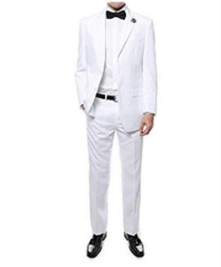 Budget Suits - Affordable Mens Suits - White