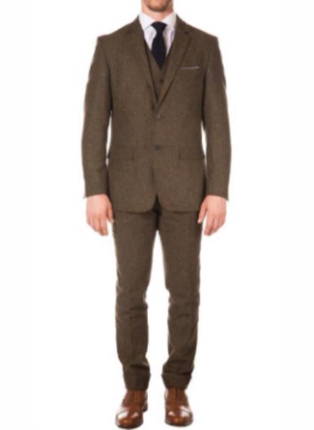 Thomas Shelby Suit - Thomas Shelby Costume + Pants + Vest + Overcoat + Hat Cognac