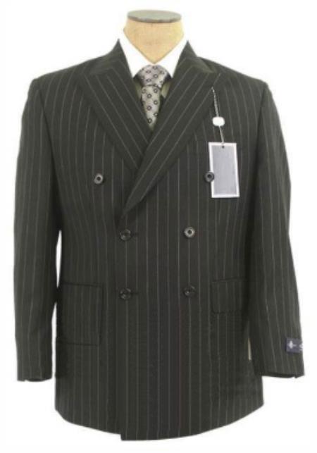 Mens Big and Tall Suits - Suits For Big Men - Big Guys Black and White Pinstripe