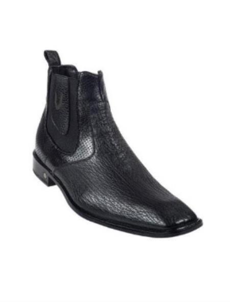 Botines Para Hombre Negro - Men's Short Boots Men's Genuine Black Shark Dressy Boot Ankle Dress Style For Man