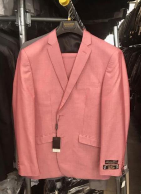 Salmon Color Suit - Coral Suit - Orangish - Pinkish - Peach Color Vested Suit