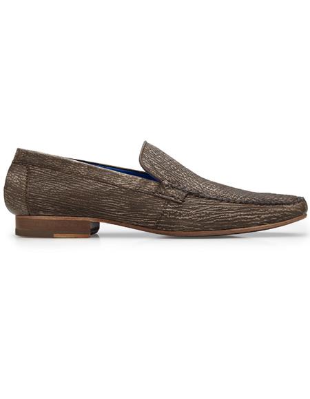 Belvedere Leather Lining Genuine Shark Loafers Brown