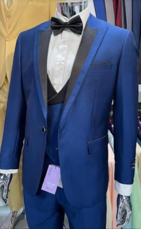 Retro Paris Suits Mens Suit Blue
